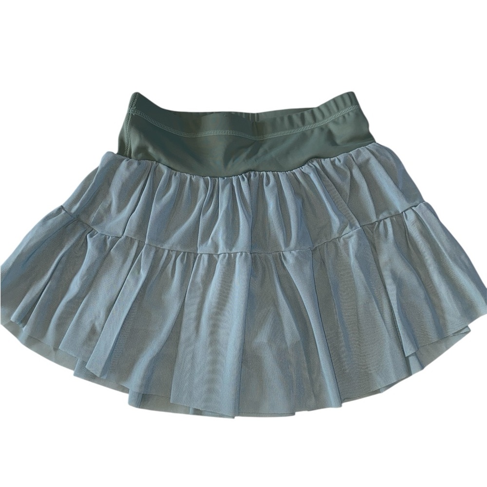 Chic Blue Tiered Skater Skirt